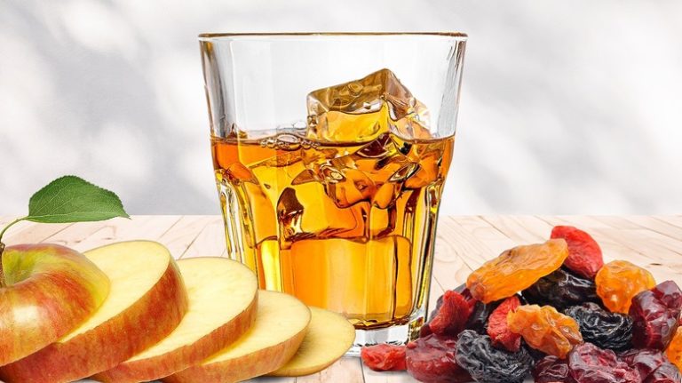 whiskey glass with fruit