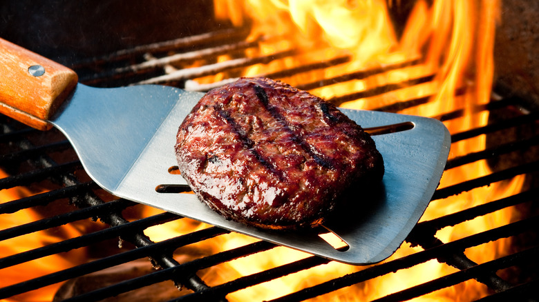 burger on the grill