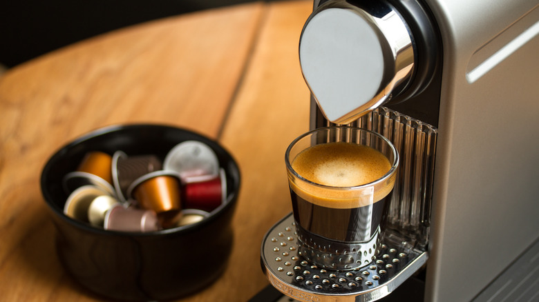 Nespresso machine with pods