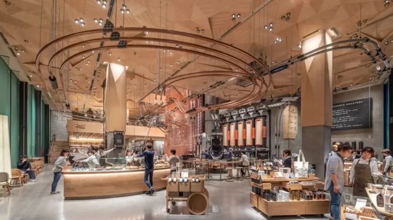 Interior of Starbucks Reserve Roastery in Tokyo